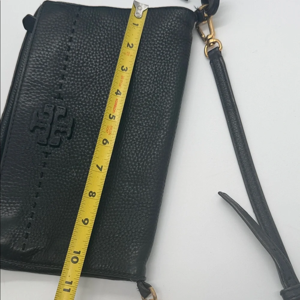 Tory Burch Black‎ Pebbled Leather Crossbody with Logo Detail